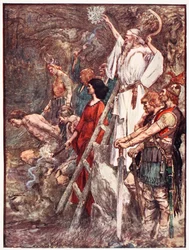 "Sob os carvalhos que eles iriam reunir", ilustração de "A história da França", de Mary Macgregor, 1920
